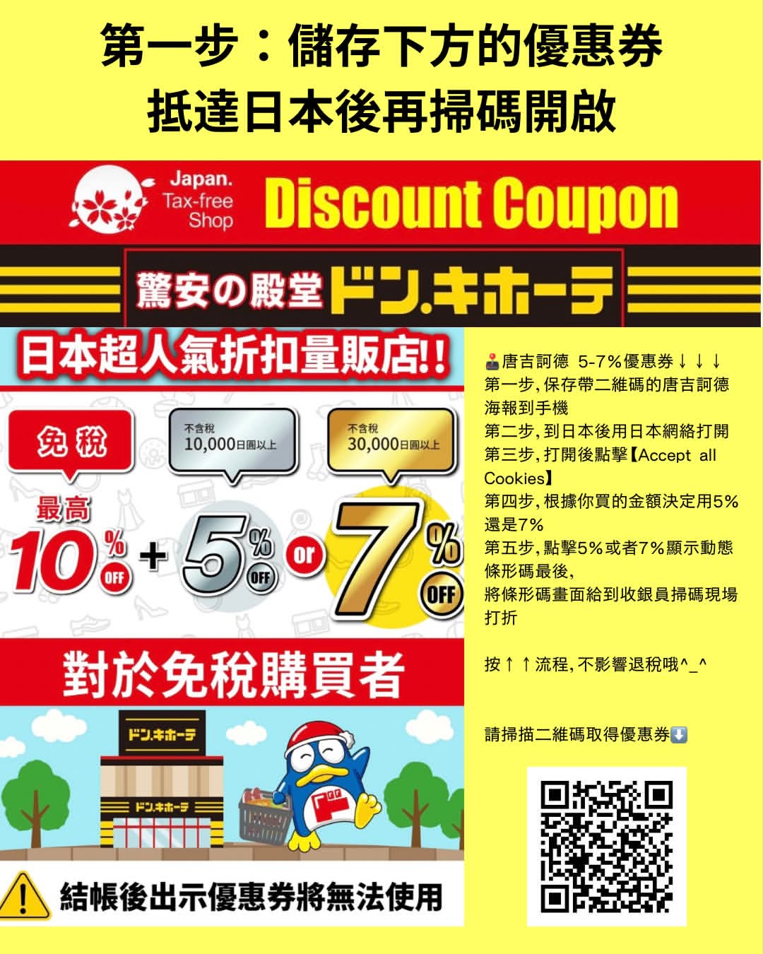 Threads 圖文第 7 張，唐吉訶德優惠券取得與使用說明